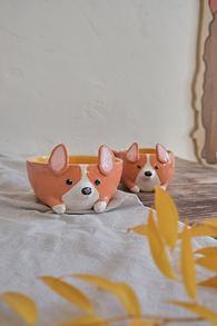 Мисочка Корги (ручная лепка) фото 1